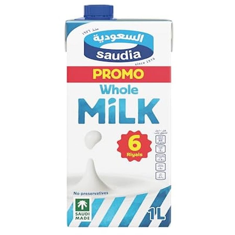 Saudia Whole Milk, 1 L, Processed
